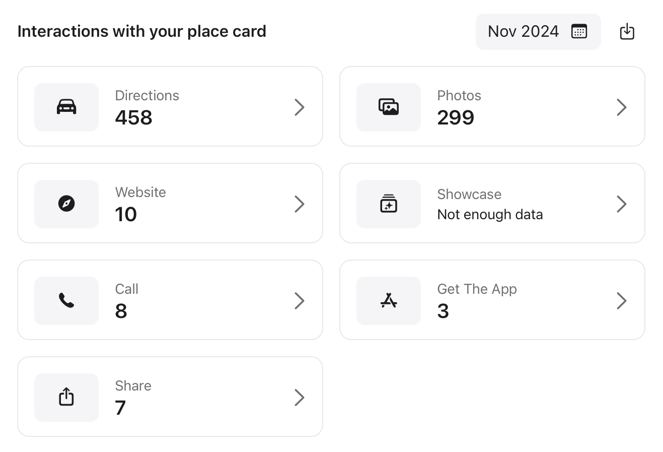 Place Card interactions module